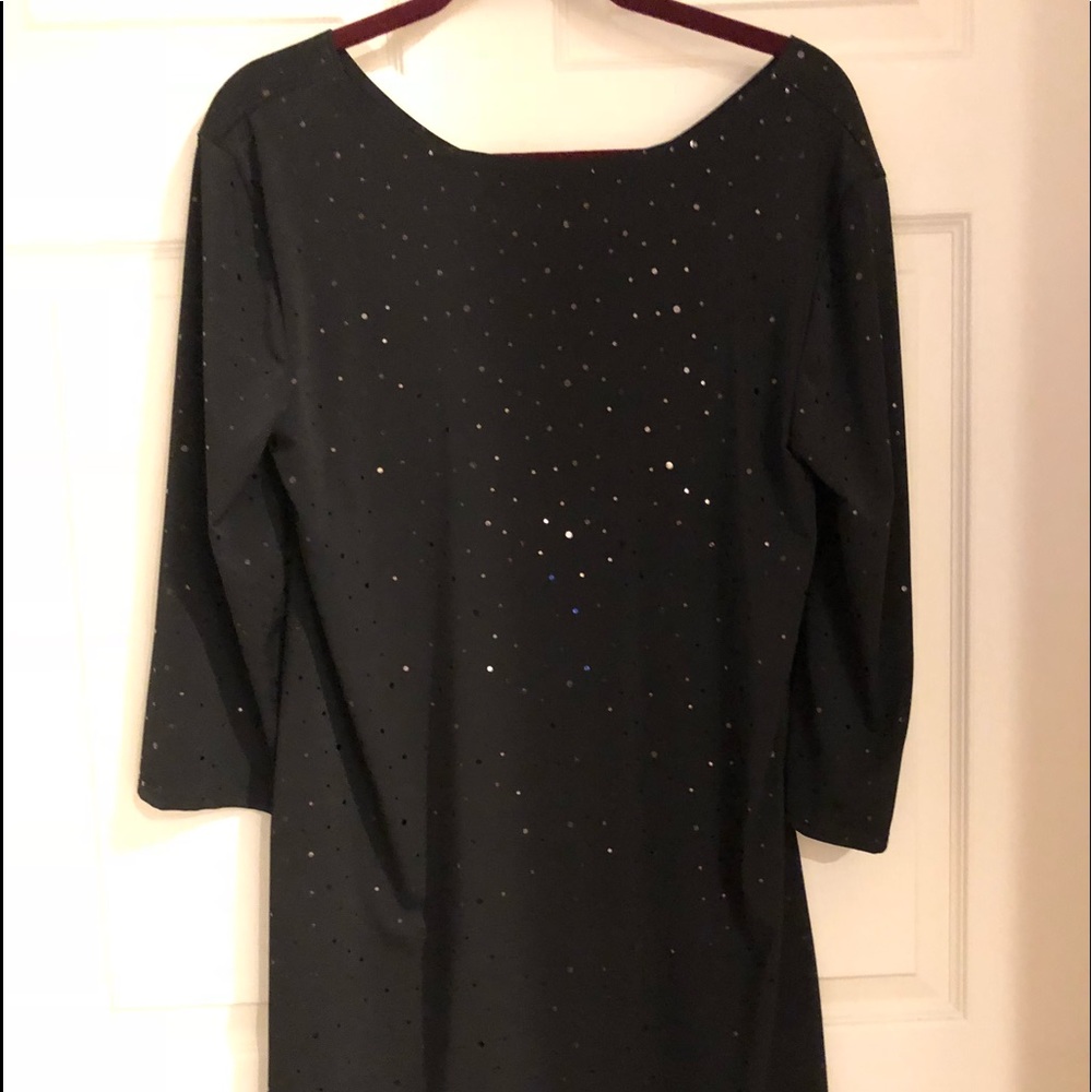 Formal Midi Little Black Dress with Shimmer